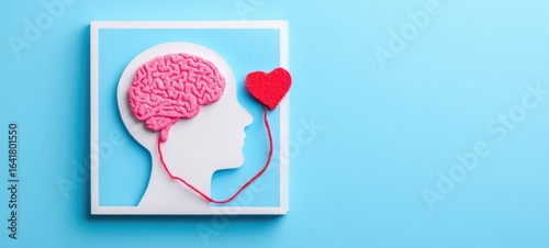 The intricate relationship between the brain and heart in a creative design.