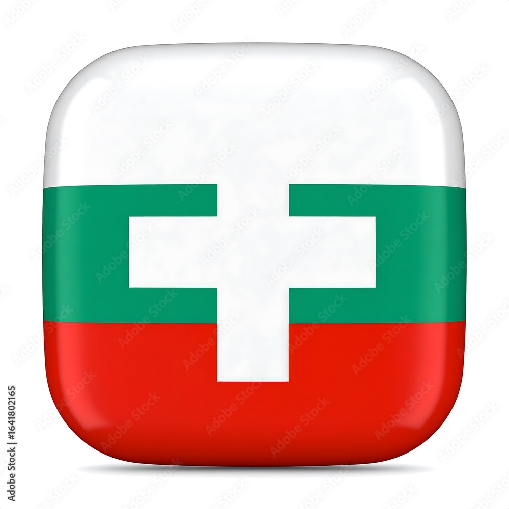 Square Bulgarian Flag Square Bulgarian Flag
