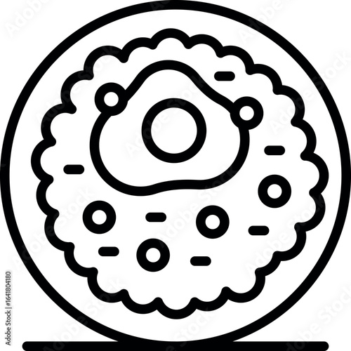 Eukaryotic cell membrane containing organelles including nucleus, cytoplasm, and other components, important for biological studies