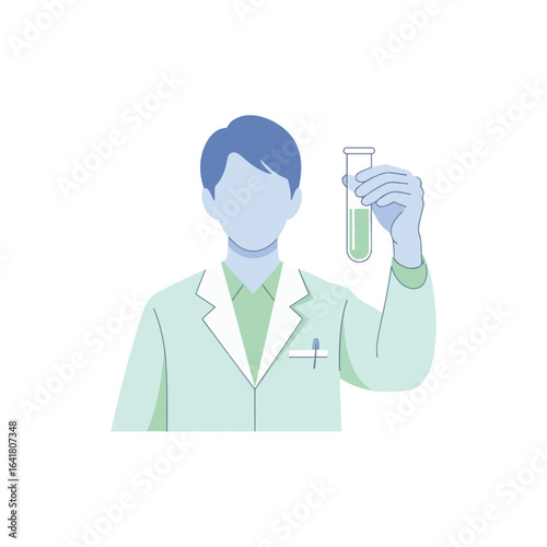 Clinical teamwork and scientific innovation a graphic of a physician or specialist conducting research, monitoring patient recovery and wellness.
