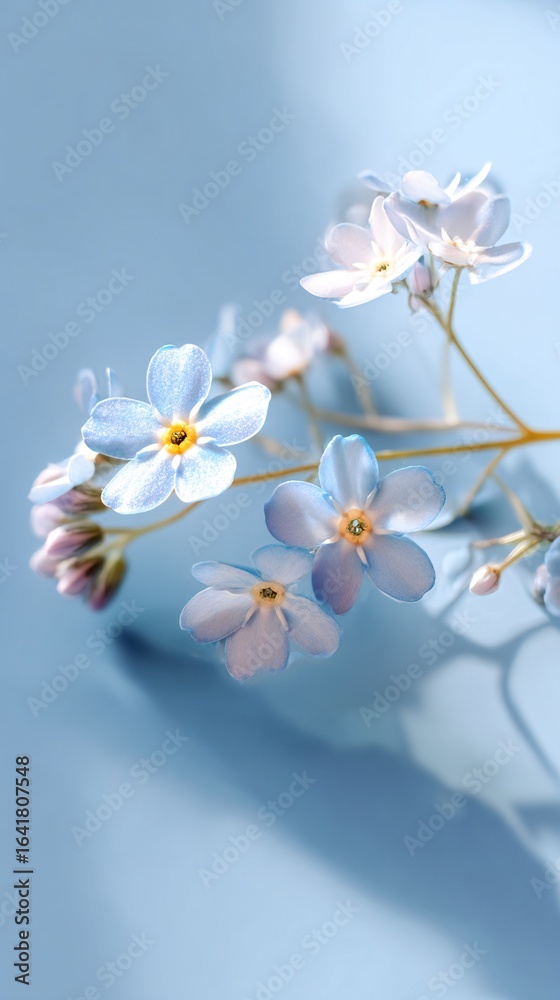 Obraz premium Delicate Forget-Me-Nots: A Pastel Blue Bloom