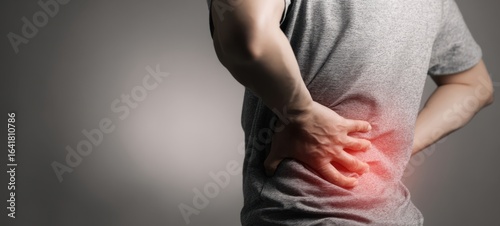 The man experiencing severe discomfort due to lower back pain.