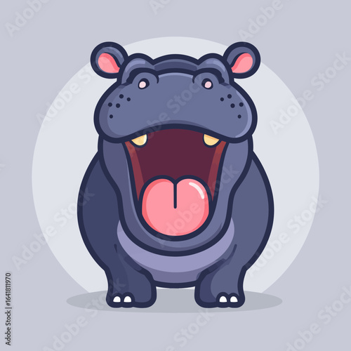 Cartoon hippo with open mouth (1)
