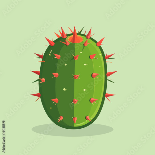Cartoon illustration of a prickly pear cactus
