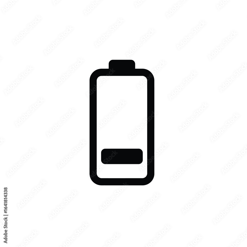 Black battery icon low charge power Black battery icon low charge power