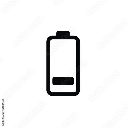 Black battery icon low charge power