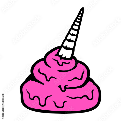 Funny Shit Unicorn Horn Pink Droppings Excrement Crap
