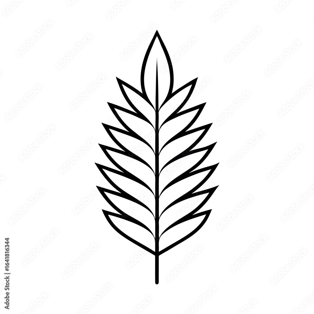 Pine Leaf Elegant Botanical Line Art Depiction with Graceful Minimal Detailing Vector illustration Pine Leaf Elegant Botanical Line Art Depiction with Graceful Minimal Detailing Vector illustration