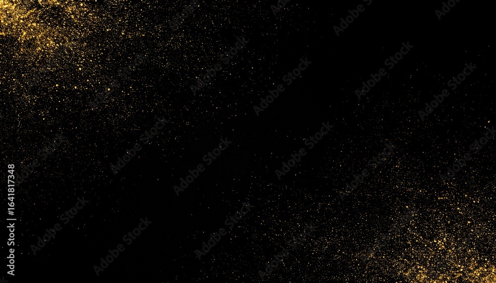 Obraz premium Golden particles on a dark background.