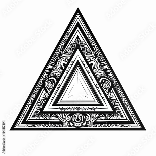 Ornate black and white triangle design