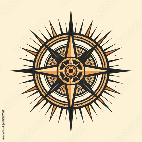 Ornate compass rose design