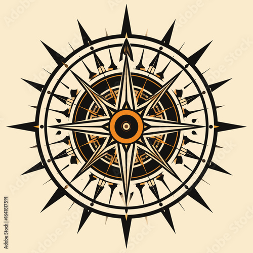 Ornate compass rose graphic