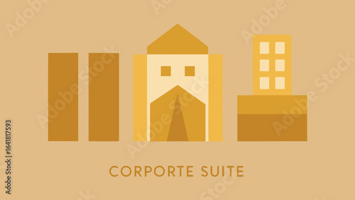 Corporate suite with champagne colored palette