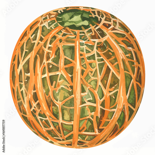Ornate spherical fruit with intricate orange and green patterns
