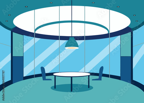 Executive space with curved glass ceiling