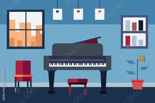 High End Executive Office with Piano