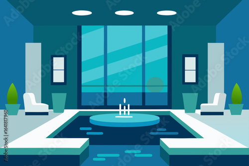 High End Office with Indoor Water Feature