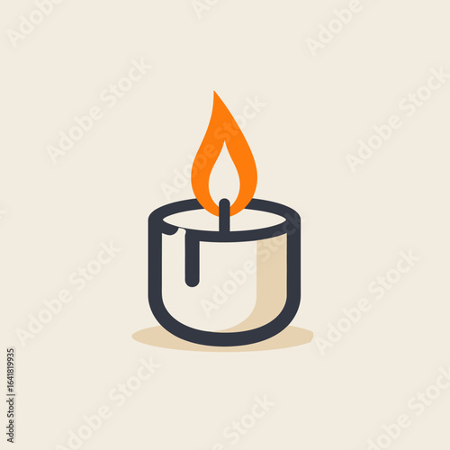 Simple illustration of a lit candle
