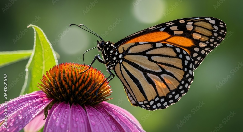 Fototapeta premium Monarch Butterfly on Purple Coneflower