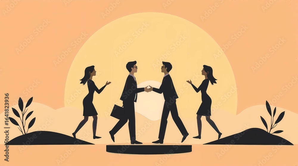 Fototapeta premium Business concept. Teamwork, partnership