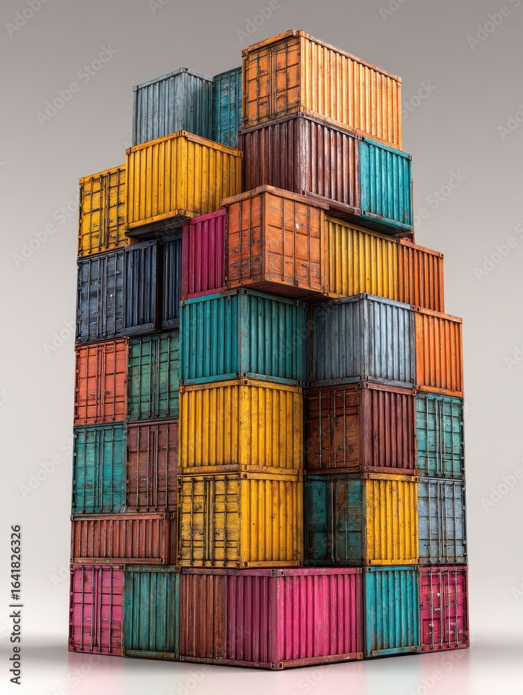 Fototapeta premium stacked shipping container
