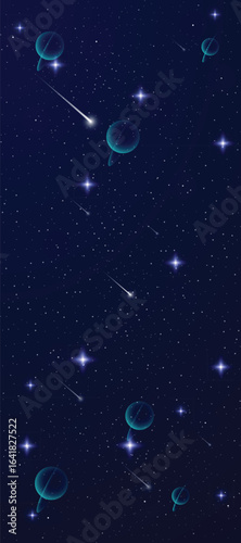 Starry night galaxy background with glowing nebula, stardust and shining milky way vector