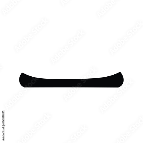Black canoe silhouette icon boat watercraft