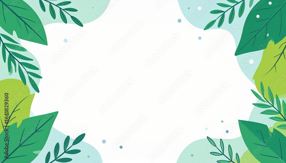 Fototapeta premium Floral design, background and blank space perfect for your text or design. Decorative plants and leaves creating a frame.