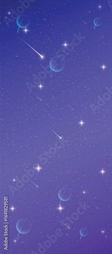 Starry night galaxy background with glowing nebula, stardust and shining milky way vector