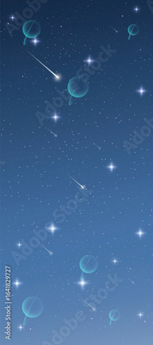 Starry night galaxy background with glowing nebula, stardust and shining milky way vector