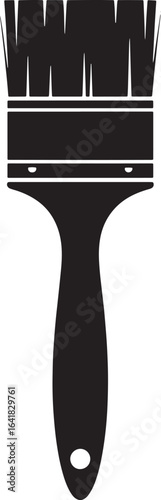 Black and white paintbrush icon illustration
