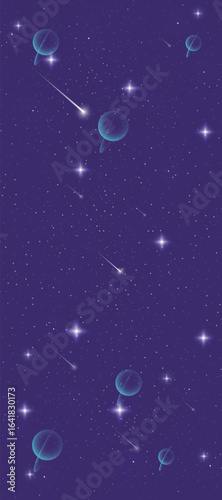Starry night galaxy background with glowing nebula, stardust and shining milky way vector