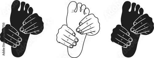 Foot massage therapy reflexology treatment vector illustration