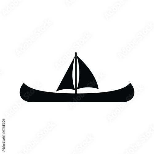 Canoe sailing silhouette boat water