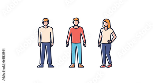 Three diverse individuals standing together representing teamwork and collaboration