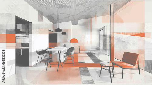 ilustração arquitectura  interior design