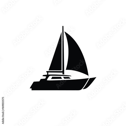 Black catamaran sailboat icon watercraft vessel
