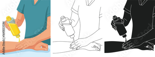 Massage therapy treatment using oil for relaxation and pain