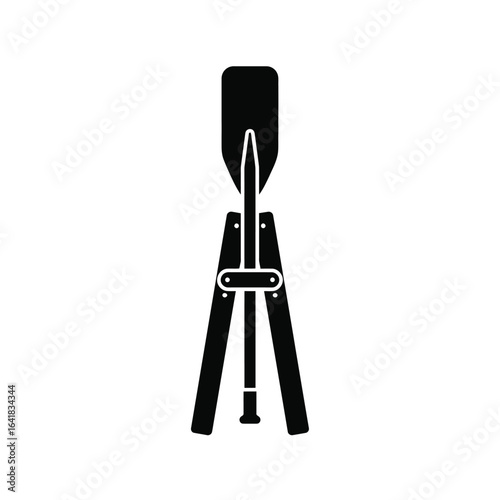 Collapsible paddle icon black silhouette vector