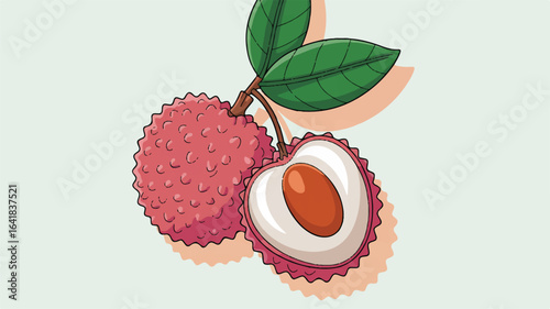 Delicious and Healthy Lychee Fruit Illustration for Nutritional and Exotic Food Projects showcasing tropical freshness and botanical beauty