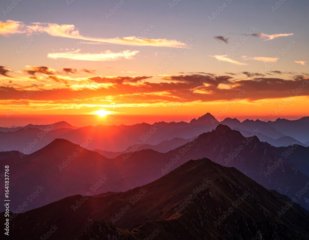 Fototapeta premium Mountain sunrise (1)