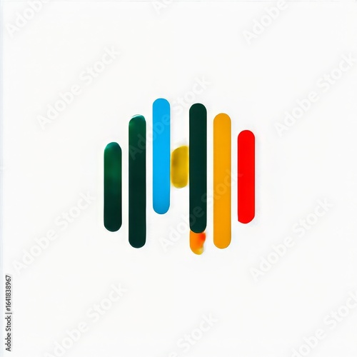 vertical bar wave logo sound or audio theme vibrant colors