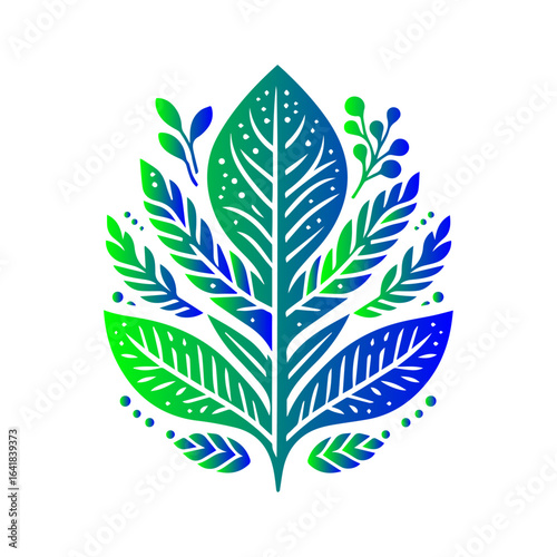 Abstract Gradient Leafy Plant Design.