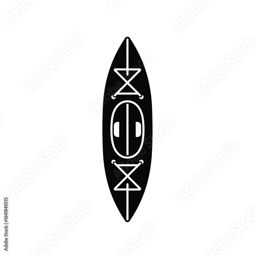 Black folding kayak icon boat watercraft