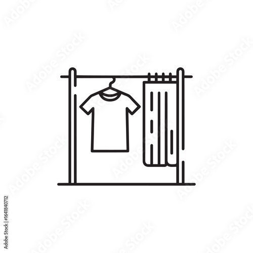Fitting room icon in outline style