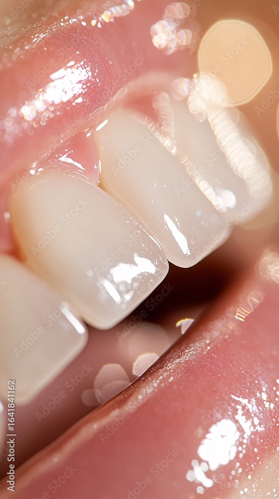 Fototapeta premium Close-up of Human Teeth and Gums