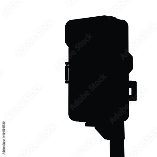 Black silhouette of trail camera wildlife