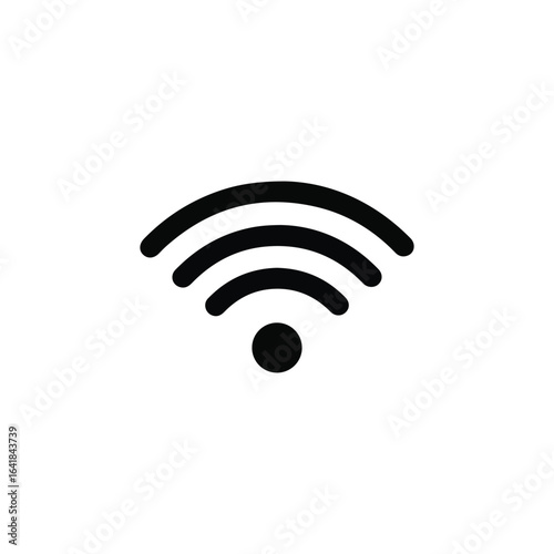 minimalist wi-fi vector icon or router outline art/white background