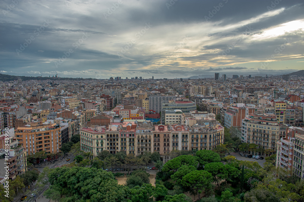 Fototapeta premium Panoramic view of rooftops, Barcelona, Spain