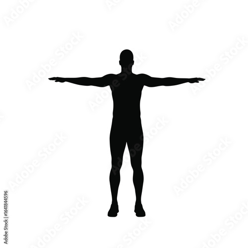 Black silhouette of a person with arms outstretched
